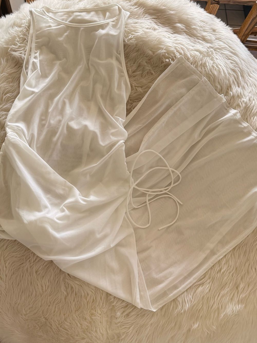 Sheer white cover up dress
